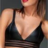 Top Soutien Gorge Fetish WetLook Noir HandMade -Tenue Femme Sexy top soutien gorge fetish wetlook noir handmade