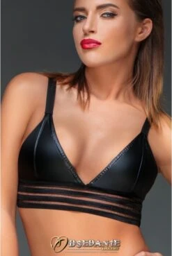 Top Soutien Gorge Fetish WetLook Noir HandMade