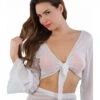 Top Voile Blanc Réglable -Tenue Femme Sexy top voile blanc reglable