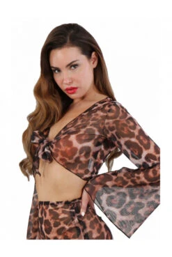 Tenue Femme Sexy 34 Top Voile Léopard Réglable