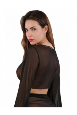 Top Voile Noire Réglable -Tenue Femme Sexy top voile noire reglable 2
