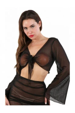 Tenue Femme Sexy 26 Top Voile Noire Réglable