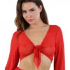 Top Voile Rouge Réglable -Tenue Femme Sexy top voile rouge reglable