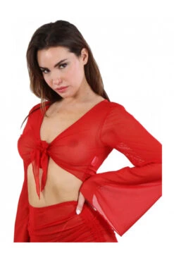Top Voile Rouge Réglable -Tenue Femme Sexy top voile rouge reglable 2